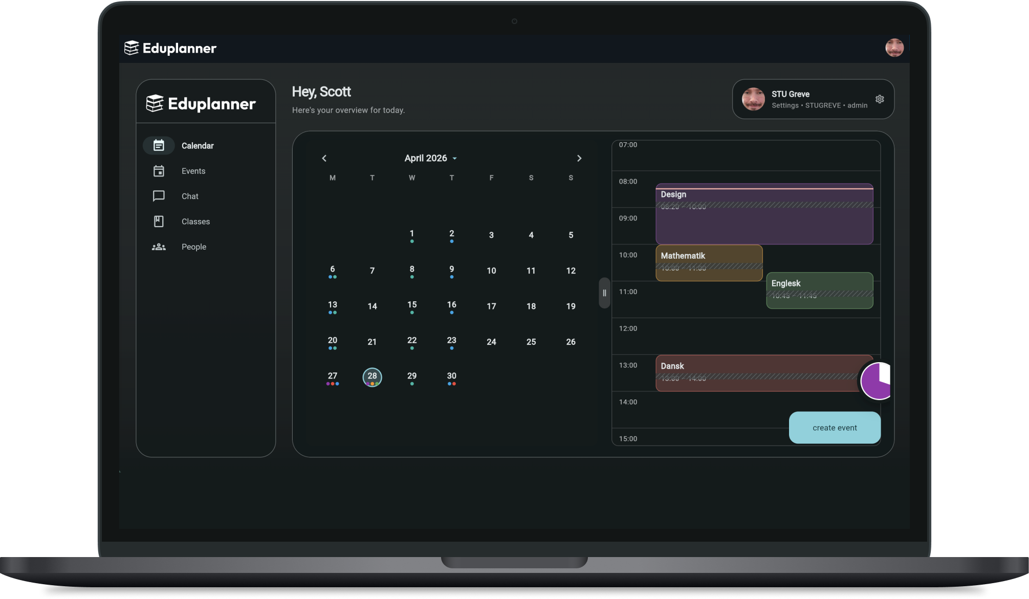 Eduplanner desktop planning overview